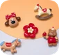 Mignon résine animaux cabochons bricolage artisanat embellissements chien ours cheval cheval à bascule fleur mini breloques pour étui de téléphone pinces à cheveux porte-clés